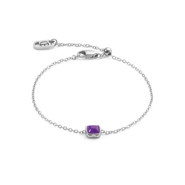 Coeur de Lion Birthstone February Bracelet Sugilite Silver - 1300/30-0800