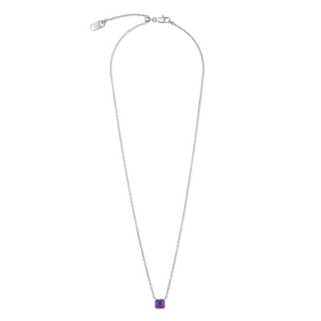 Coeur de Lion Birthstone February Necklace Sugilite Silver - 1300/10-0800