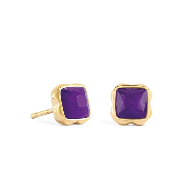 Coeur de Lion Birthstone Février Boucles d'Oreille Sugilith Or - 1301/21-0800