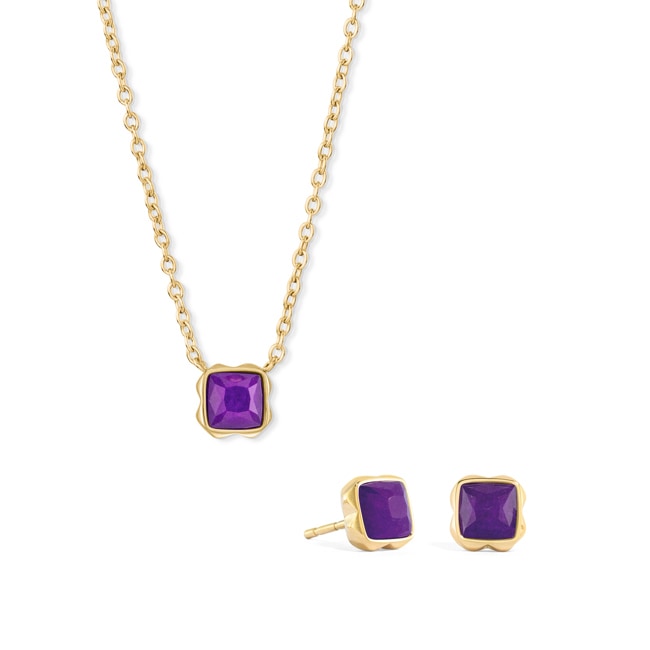 Coeur de Lion Birthstone Février Parure Sugilite Or - 1301/54-0800