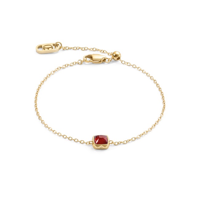 Coeur de Lion Birthstone Janvier Bracelet Agate Rouge Or - 1301/30-0300