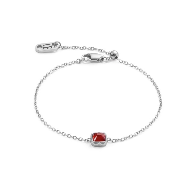 Coeur de Lion Birthstone Janvier Bracelet Agate Rouge Argent - 1300/30-0300