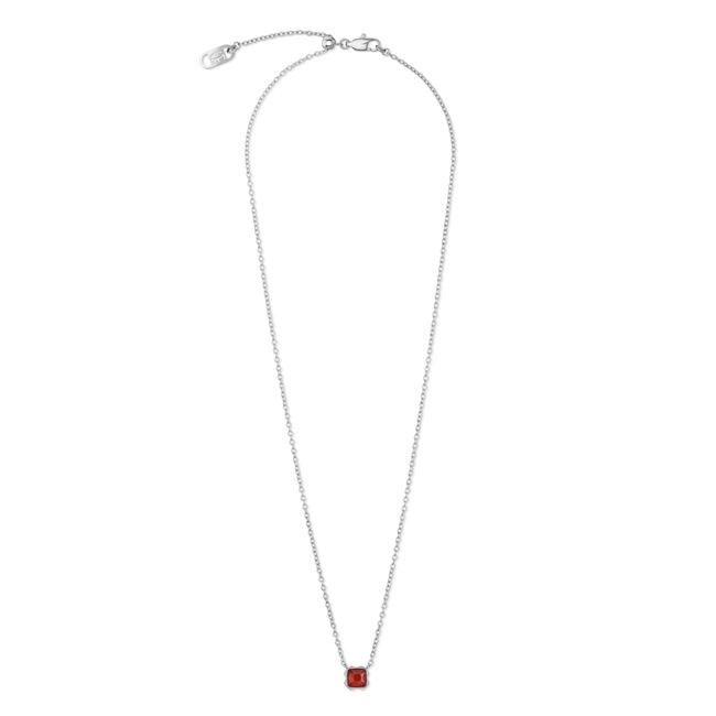 Coeur de Lion Birthstone Janvier Collier Agate Rouge Argent - 1300/10-0300