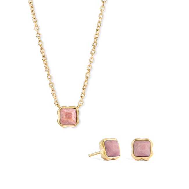 Coeur de Lion Birthstone July Set Rhodochrosite Gold - 1301/54-1900