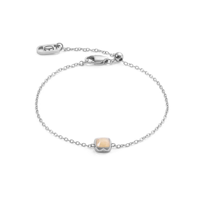 Coeur de Lion Birthstone June Bracelet Cream Jade Silver - 1300/30-1424