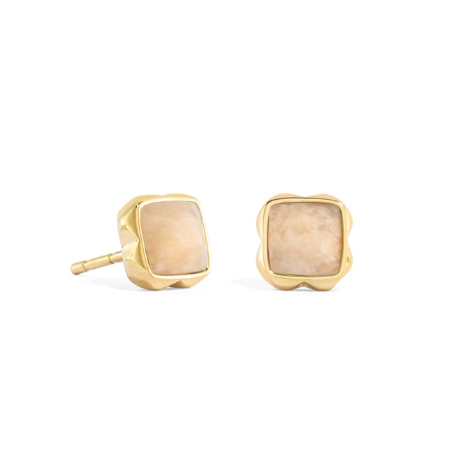 Coeur de Lion Birthstone Juni Ohrringe Crème Jade Gold - 1301/21-1424
