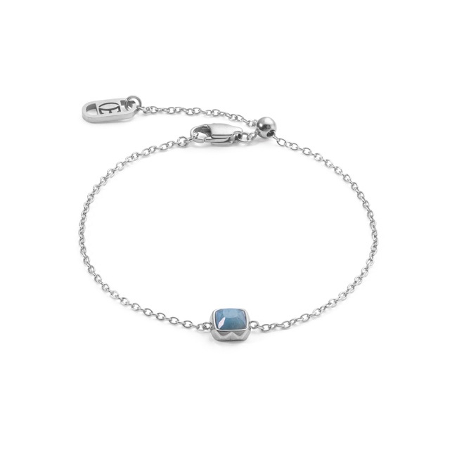 Coeur de Lion Birthstone March Bracelet Blue Aventurine Silver - 1300/30-0700