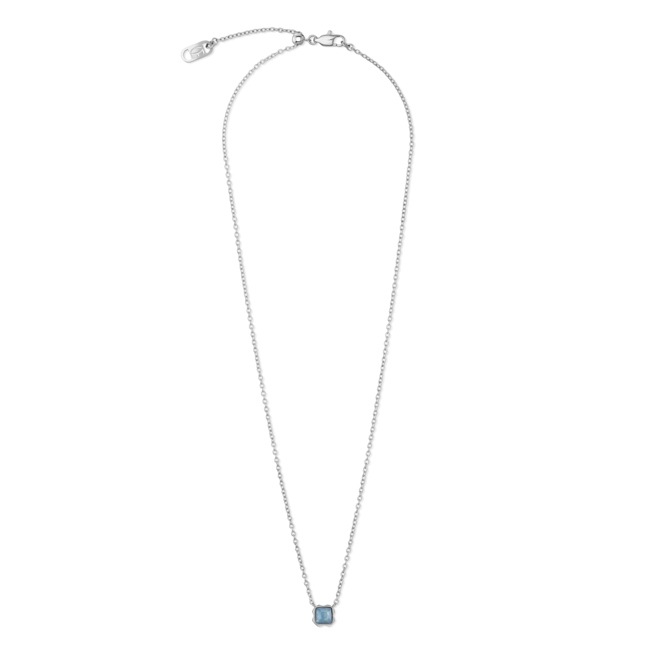 Coeur de Lion Birthstone Mars Collier Aventurine Bleue Argent - 1300/10-0700