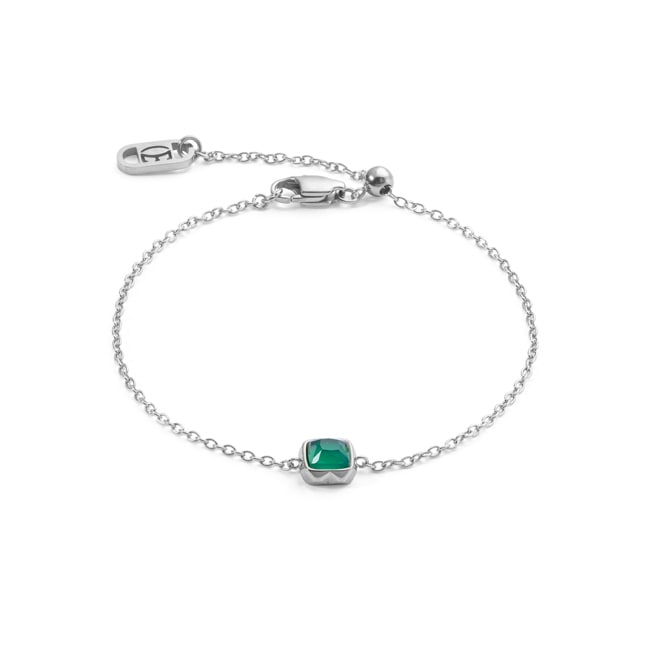 Coeur de Lion Birthstone Mai Bracelet Agate Verte Argent - 1300/30-0500