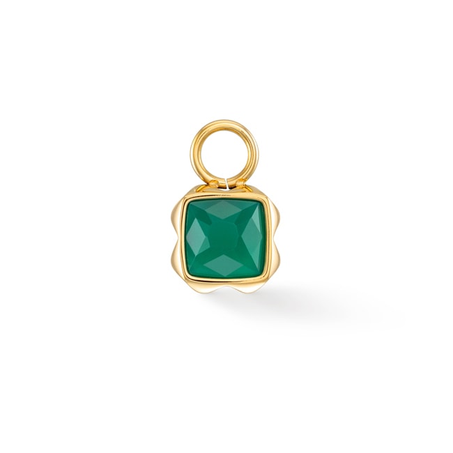 Coeur de Lion Birthstone Mai Charm Grüner Achat Gold - 1301/44-0500