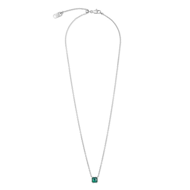 Coeur de Lion Birthstone Mai Collier Agate Verte Argent - 1300/10-0500