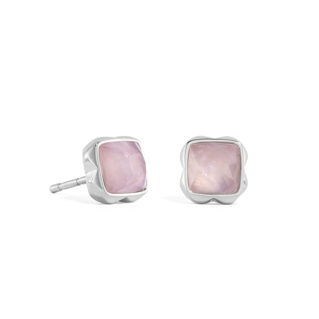 Coeur de Lion Birthstone Oktober Ohrringe Rosenquarz Silber - 1300/21-1920
