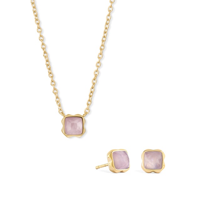Coeur de Lion Birthstone Octobre Parure Quartz Rose Or - 1301/54-1920