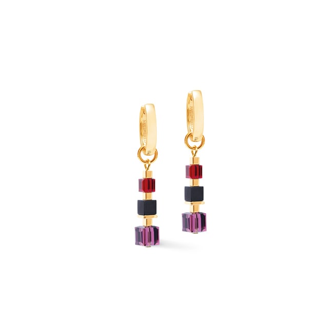 Coeur de Lion Creolen Cube Mix Precious Berry Gold - 3034/21-0308