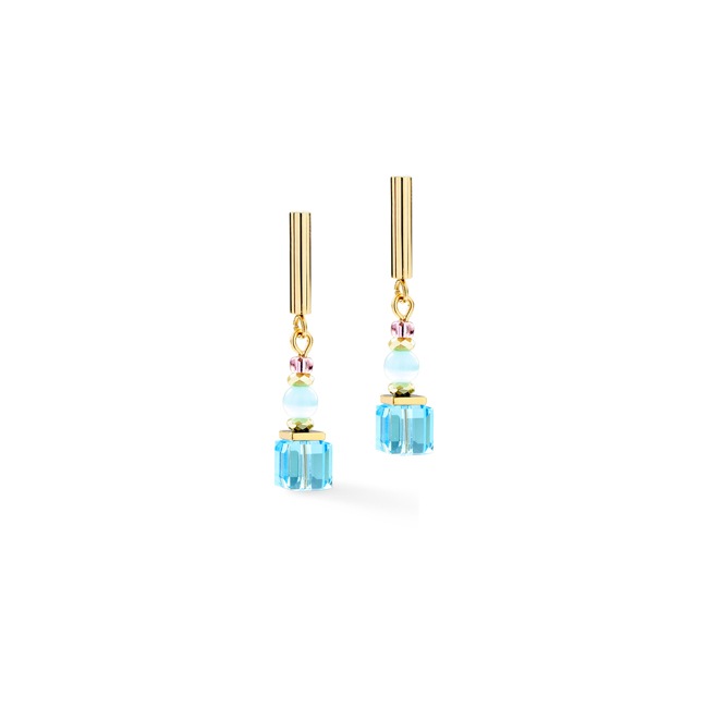 Coeur de Lion Boucles d'Oreilles Cube Aura Pastel Or - 2104/21-1576