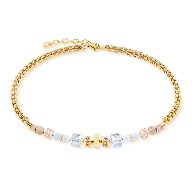 Coeur de Lion Cube Nexus Halskette Gold-Pastell - 3022/10-1038