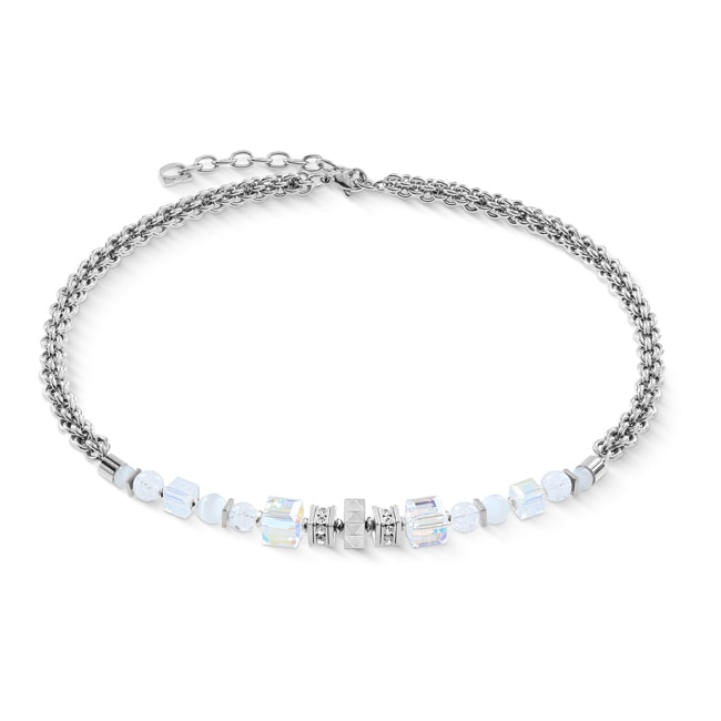 Coeur de Lion Cube Nexus Halskette Silber-Weiss - 3022/10-1417