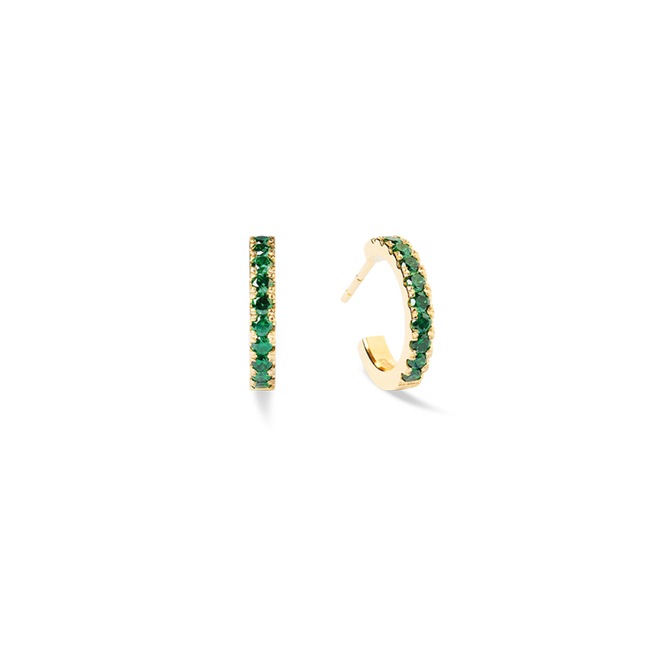 Coeur de Lion Eternal Love Hoops Mini Gold-Green - 0146/23-0516