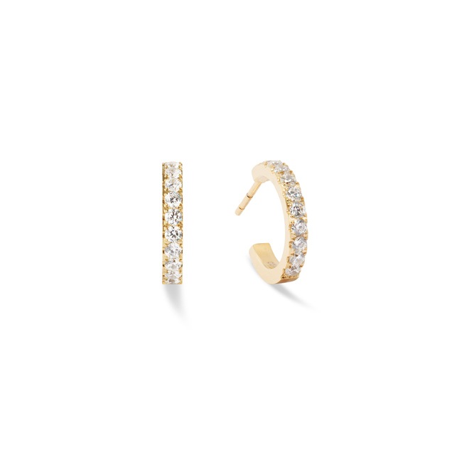 Coeur de Lion Eternal Love Hoops Mini Gold-Crystal - 0146/23-1816