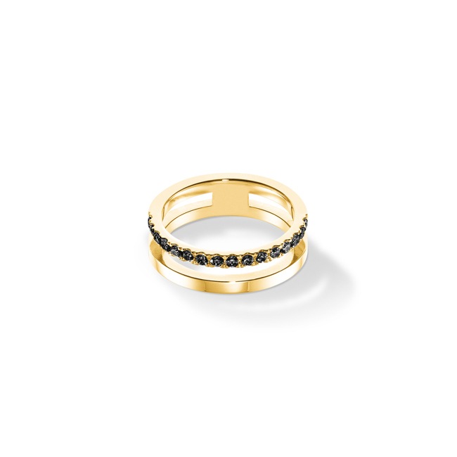 Coeur de Lion Eternal Unity Ring Gold-Schwarz - 0136/40-1316