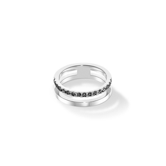 Coeur de Lion Eternal Unity Bague Argent-Noir - 0136/40-1317