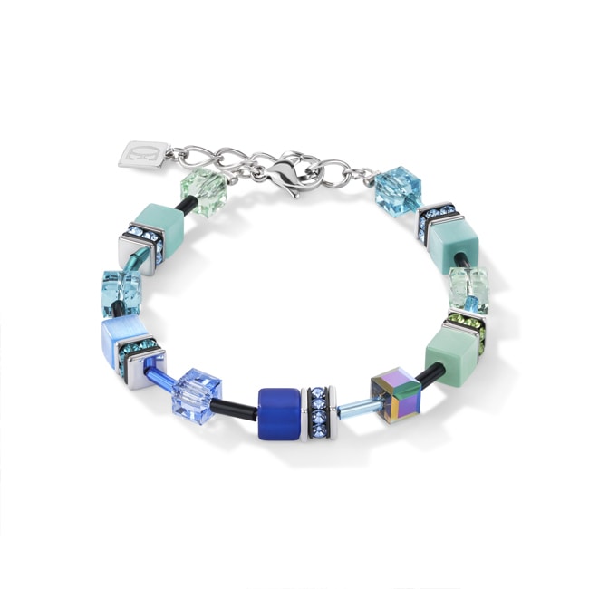 Coeur de Lion GeoCUBE® Armband Blau-Grün - 2838/30-0705