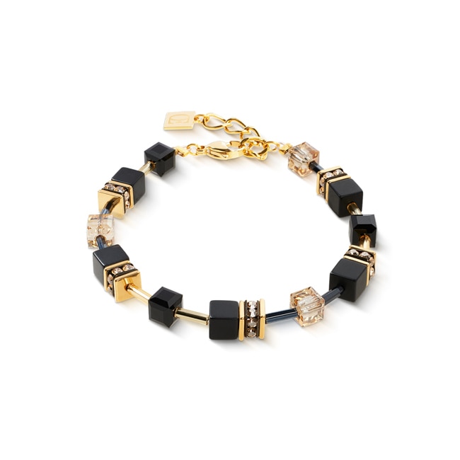 Coeur de Lion Geocube® Bracelet Onyx Black-Gold - 4018/30-1316