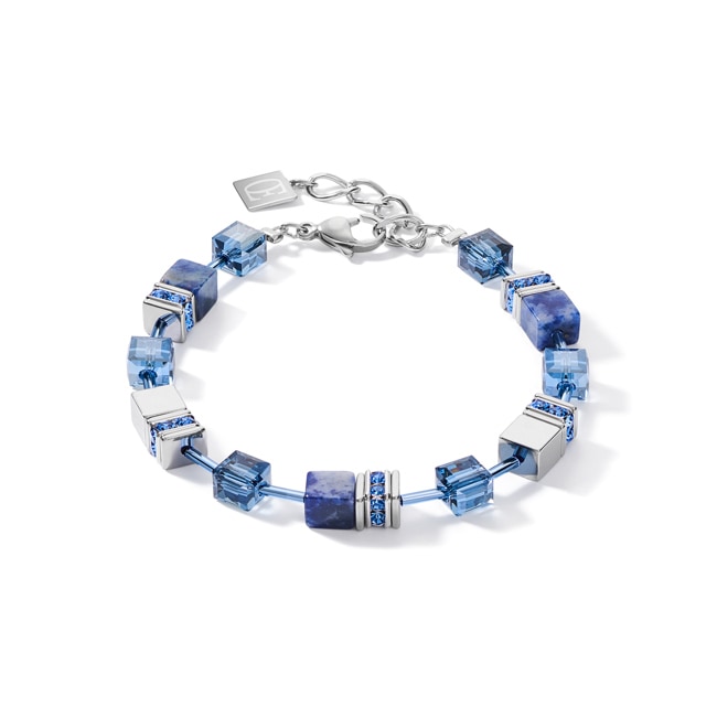 Coeur de Lion GeoCUBE® Armband Sodalith & Hämatit Blau - 4017/30-0700