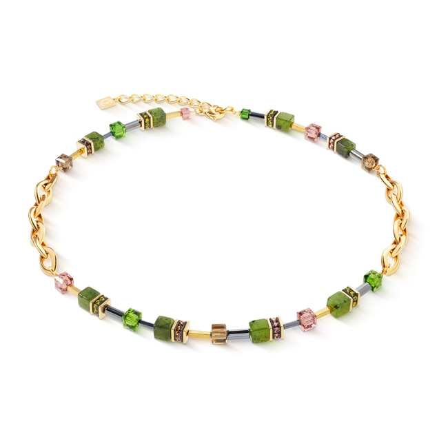 Coeur de Lion Collier Geocube® Chunky Chain Or-Vert - 4524/10-0516