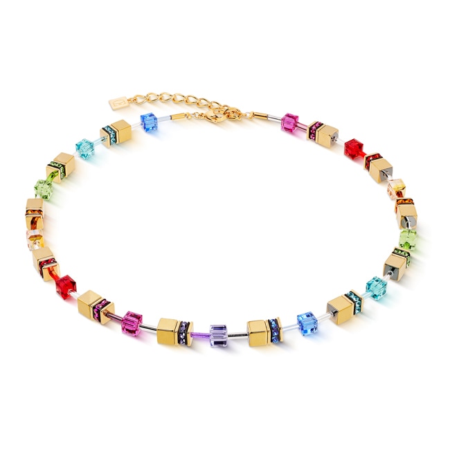 Coeur de Lion Geocube® Iconic Metallic Necklace Rainbow Gold - 3015/10-1535