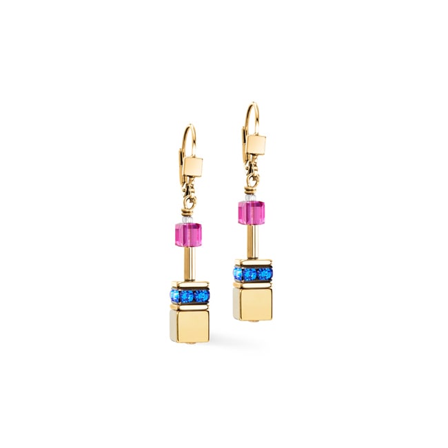 Coeur de Lion Geocube® Iconic Metallic Earrings Rainbow Gold - 3015/20-1535