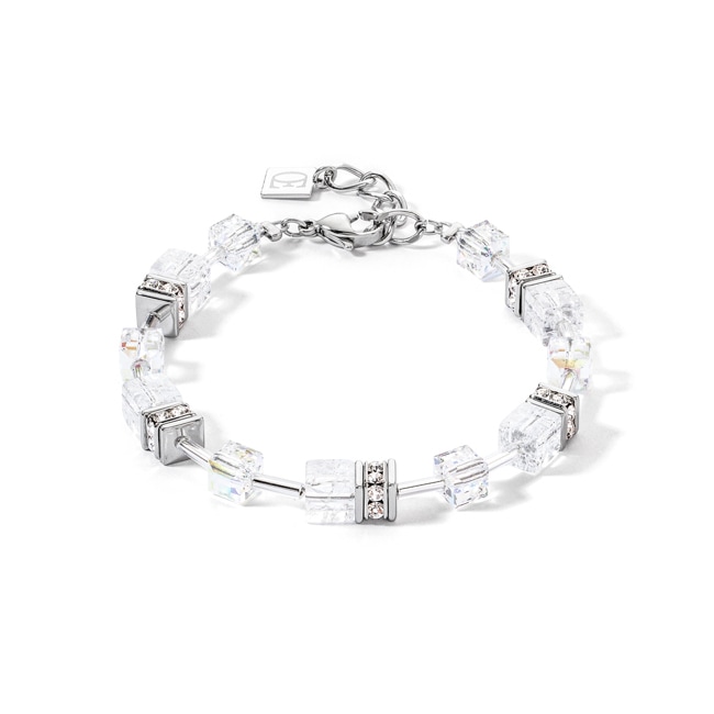 Coeur de Lion GeoCUBE® Iconic Nature Armband Silber-Weiss - 3018/30-1417