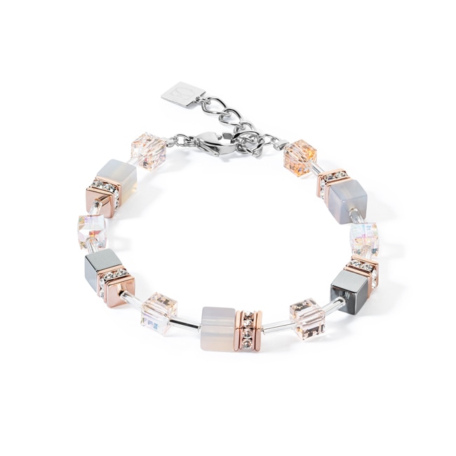 Coeur de Lion GeoCUBE® Iconic Precious Armband Roségold-Peach - 4017/30-0235