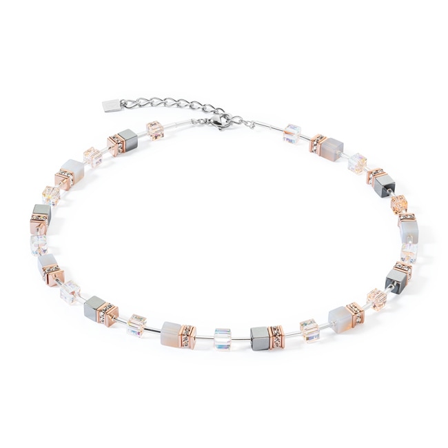 Coeur de Lion GeoCUBE® Iconic Precious Halskette Roségold-Peach - 4017/10-0235
