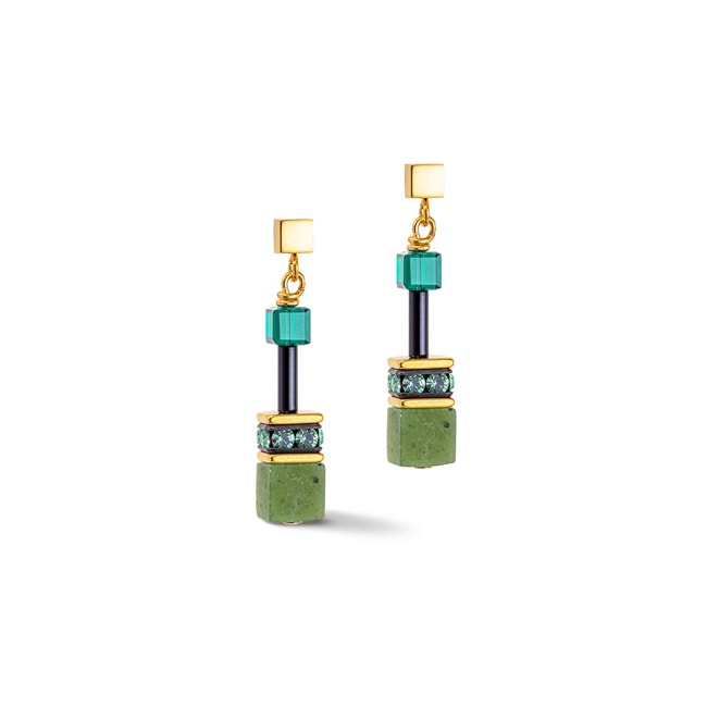 Coeur de Lion Boucles d'Oreille Geocube® Iconic Precious Vert - 4905/21-0500