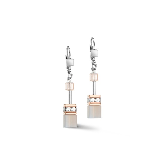 Coeur de Lion GeoCUBE® Iconic Precious Ohrringe Roségold-Peach - 4017/20-0235