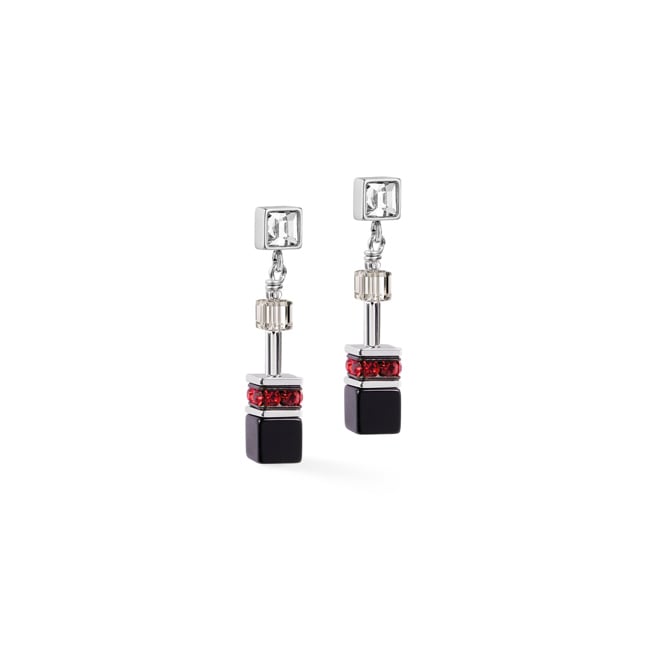Coeur de Lion Geocube® Iconic Wave Stud Earrings Urban Silver - 3025/21-1203