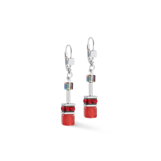 Coeur de Lion Geocube® Earrings Red - 4014/20-0312