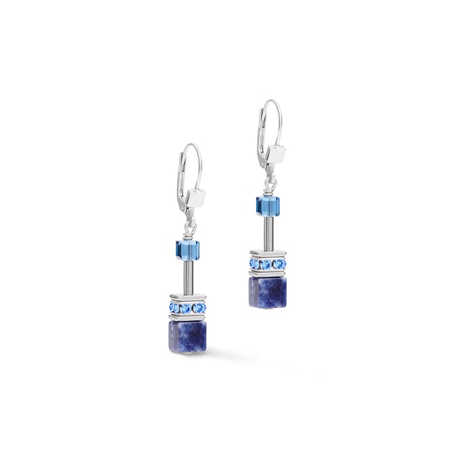 Coeur de Lion GeoCUBE® Ohrringe Sodalith & Hämatit Blau - 4017/20-0700