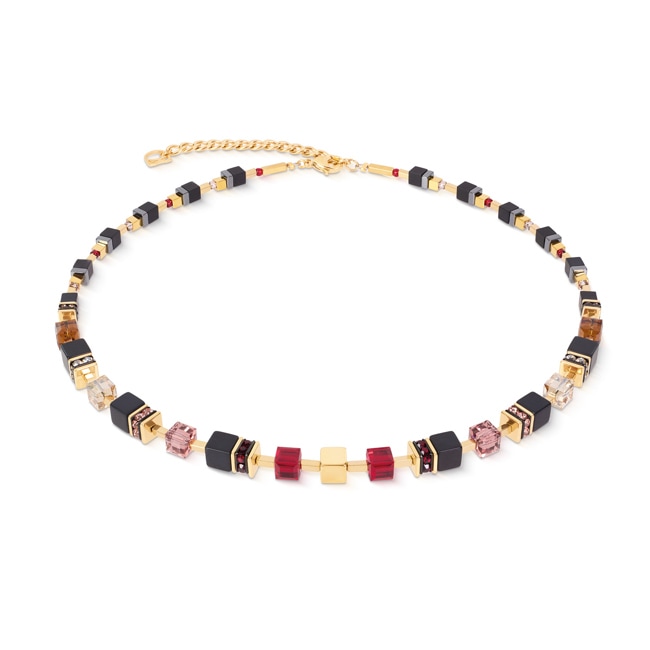 Coeur de Lion Geocube® Precious Classic Necklace Ruby Noir - 3043/10-1303