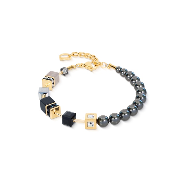 Coeur de Lion Geocube® Precious Fusion Pearls Armband Anthracite Glow - 5086/30-1216