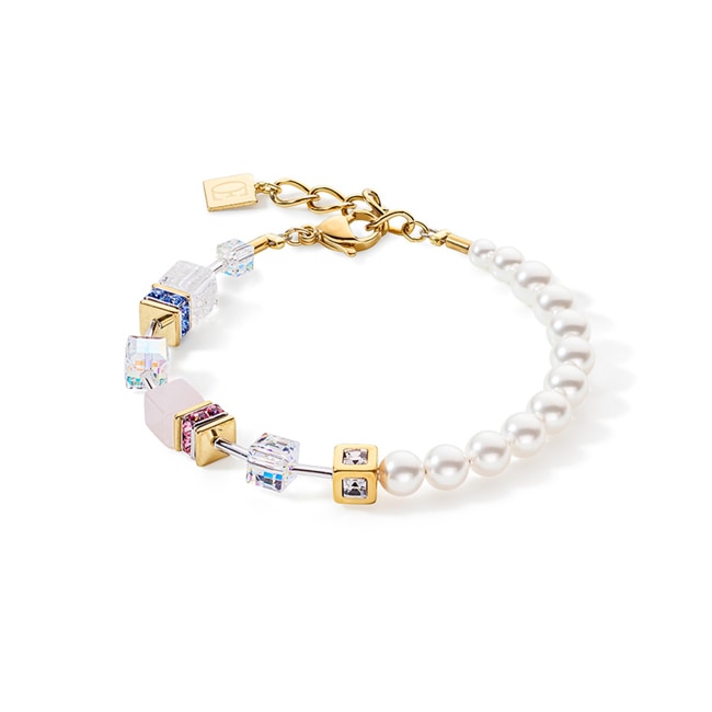 Coeur de Lion Geocube® Precious Fusion Pearls Bracelet Multicolour Pastel - 5086/30-1522