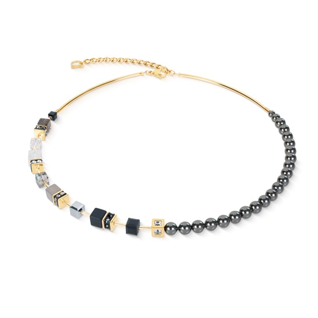 Coeur de Lion Geocube® Precious Fusion Pearls Halskette Anthracite Glow - 5086/10-1216