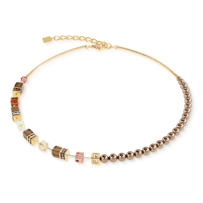 Coeur de Lion Collier Geocube® Precious Fusion Pearls Mocha Mousse - 5086/10-1100