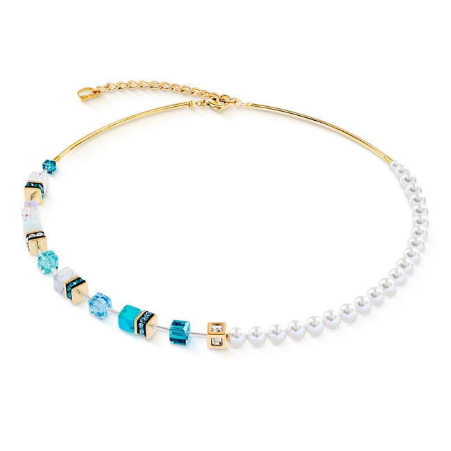 Coeur de Lion Collier Geocube® Precious Fusion Pearls Turquoise - 5086/10-0616