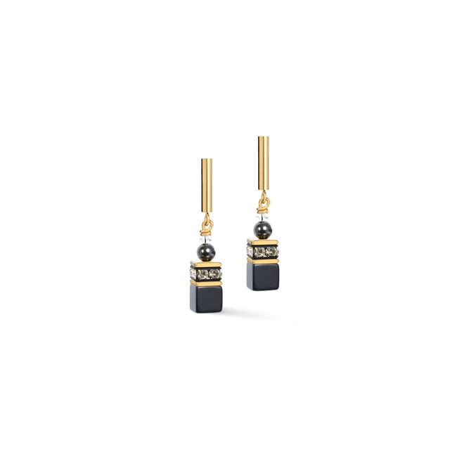 Coeur de Lion Geocube® Precious Fusion Pearls Boucles D'Oreilles Anthracite Glow - 5086/21-1216