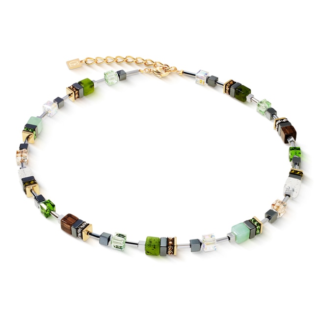 Coeur de Lion GeoCUBE® Precious Motion Halskette Forest Light Gold - 3017/10-0500