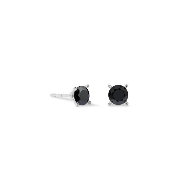 Coeur de Lion Glam Dot Stud Earrings 5 mm Silver-Black - 0207/21-1317