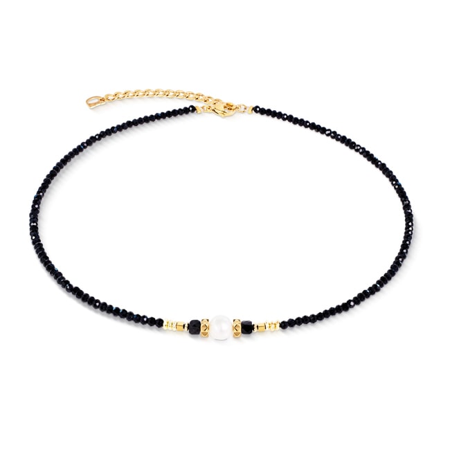 Coeur de Lion Halskette Astoria Noir Pearl Gold - 1141/10-1300