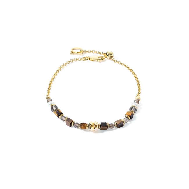Coeur de Lion Iconic Collection Spike Bracelet Gold-Brown - 1038/30-1116